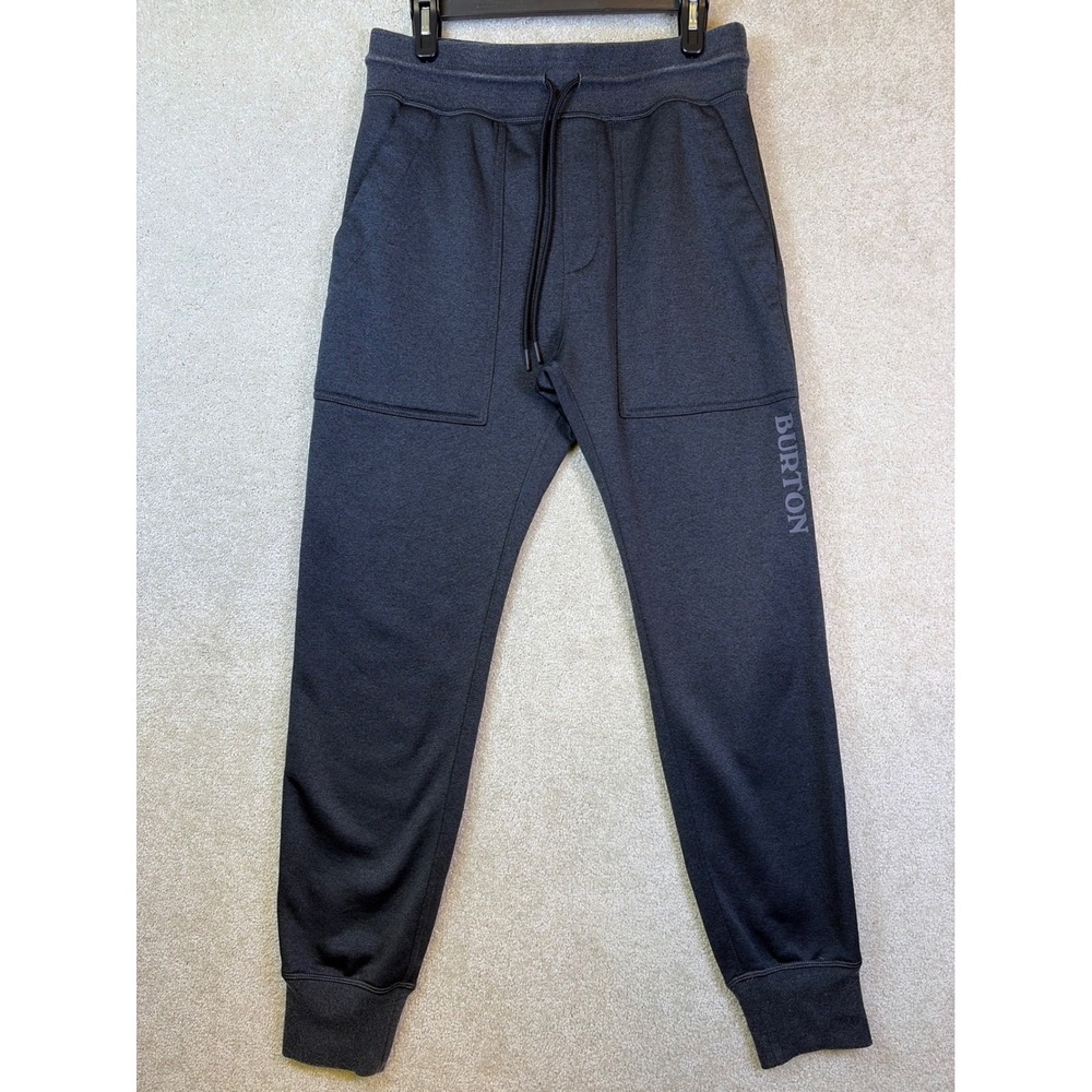 Burton Sweatpants Men Medium Charcoal Gray Logo Fleece Joggers Pockets Snowboard